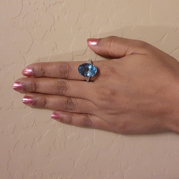 925 Genuine Blue and White Topaz. FIRM. - Picture 5 of 10